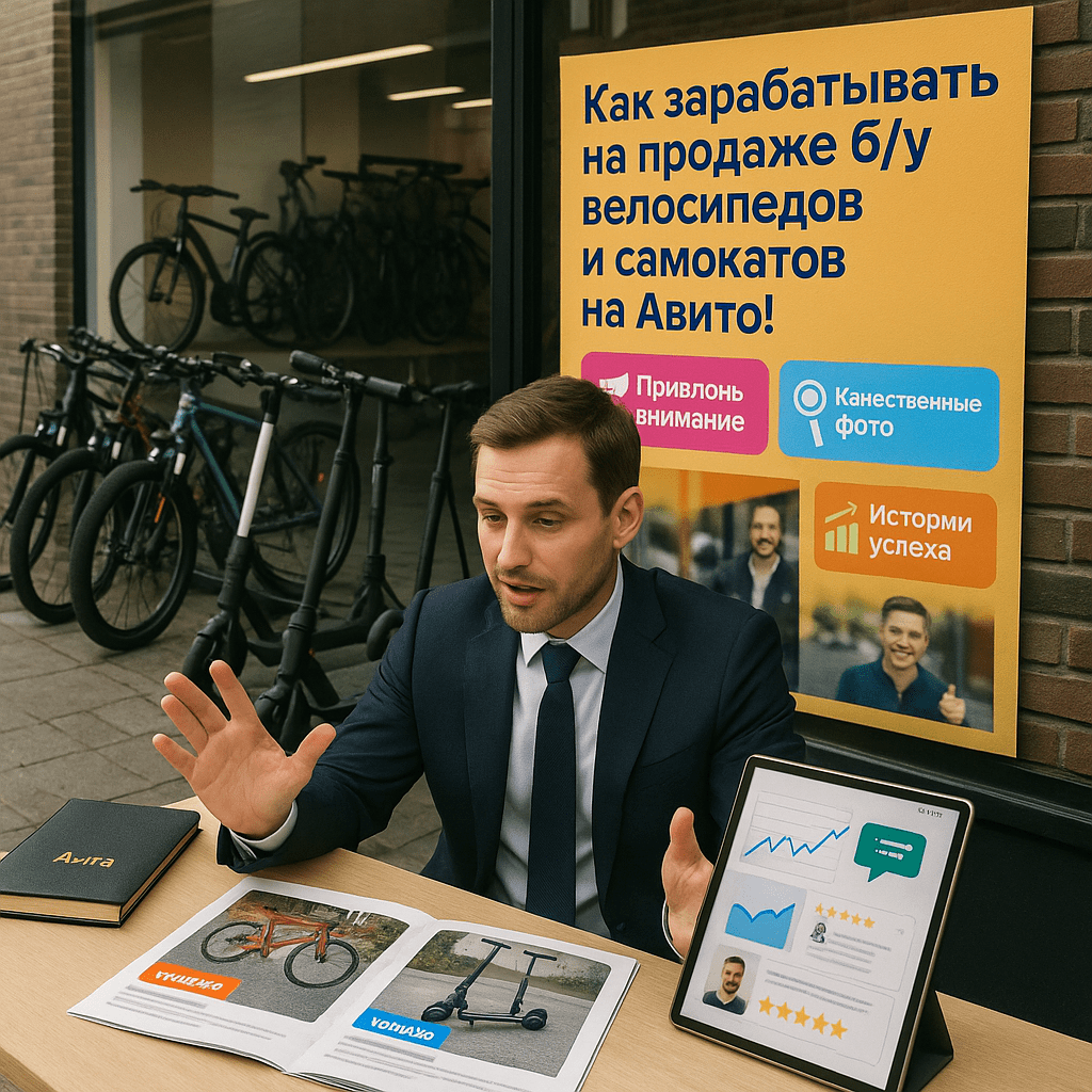 Как зарабатывать на продаже б/у велосипедов и самокатов на Авито: секреты успешного маркетинга и стратегии продаж