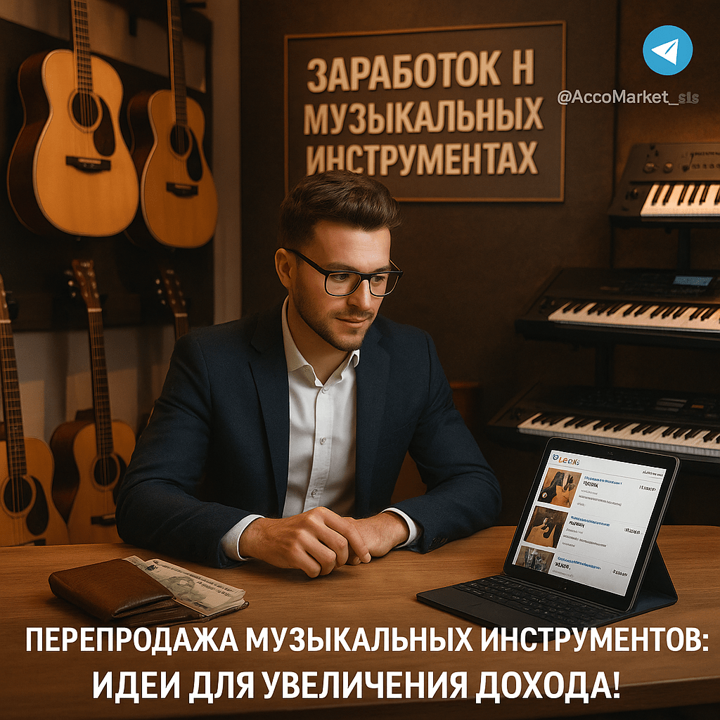 Заработок на музыкальных инструментах: Как успешно перепродать гитары и синтезаторы на Авито и увеличить свой доход