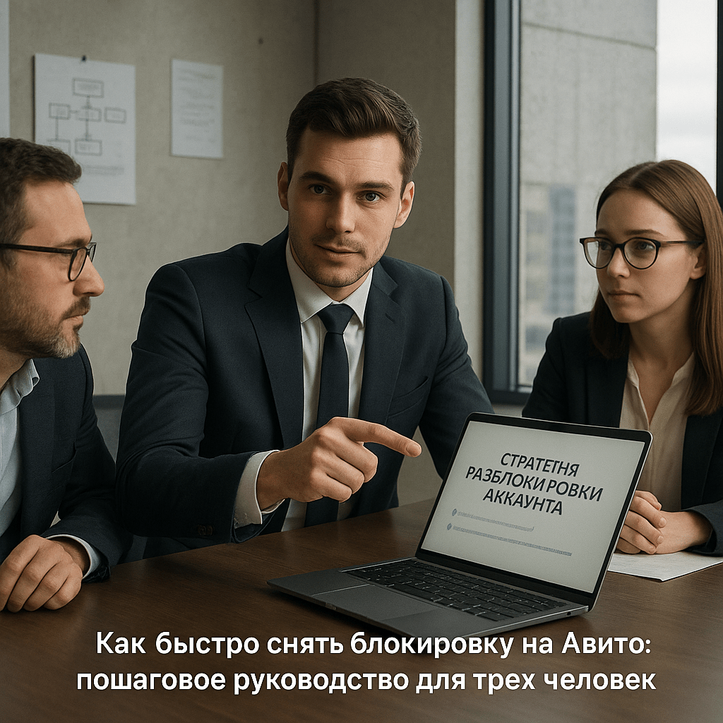 Как быстро снять блокировку на Авито: пошаговое руководство для команды из трех человек