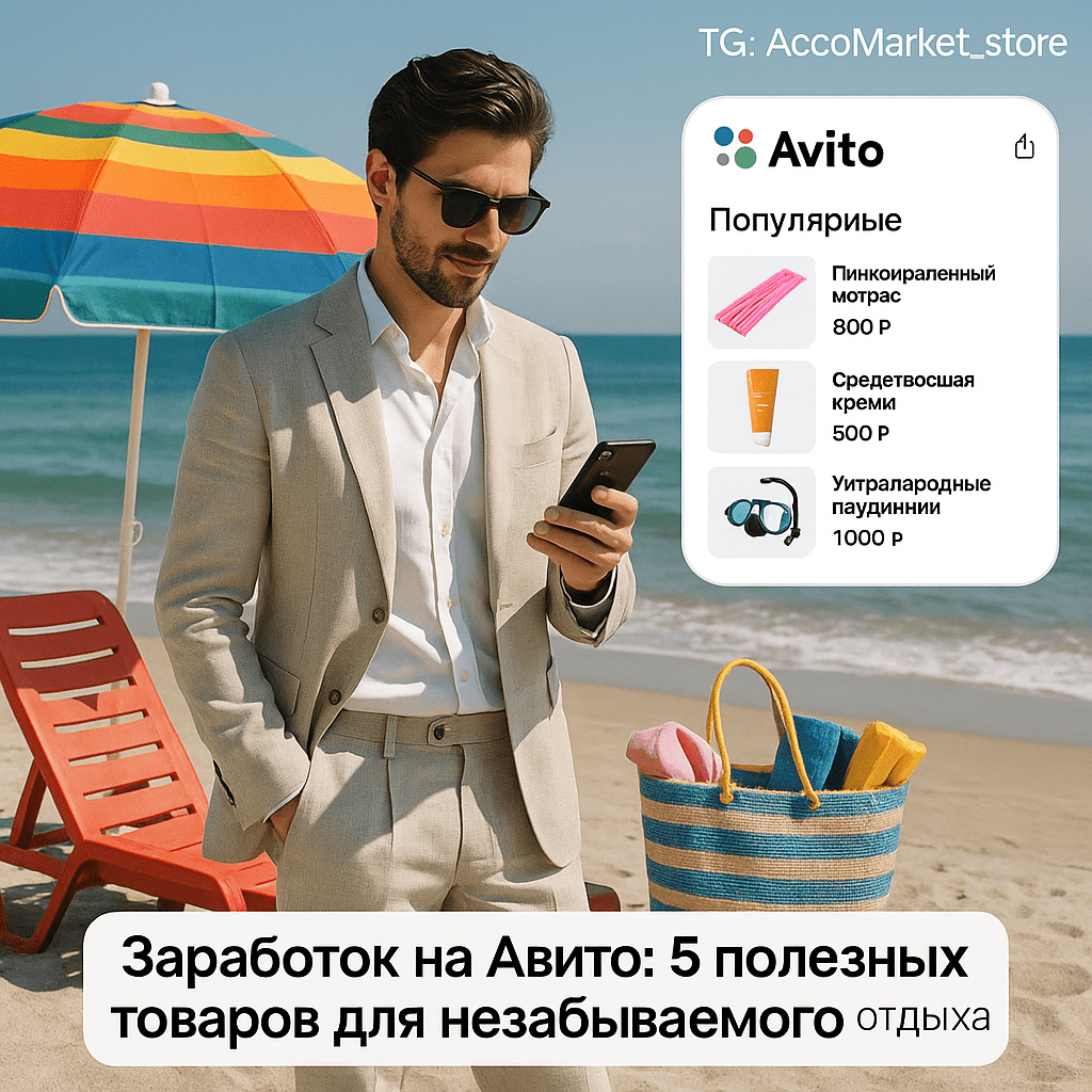 Заработок на Авито: 5 полезных товаров для незабываемого отдыха на море